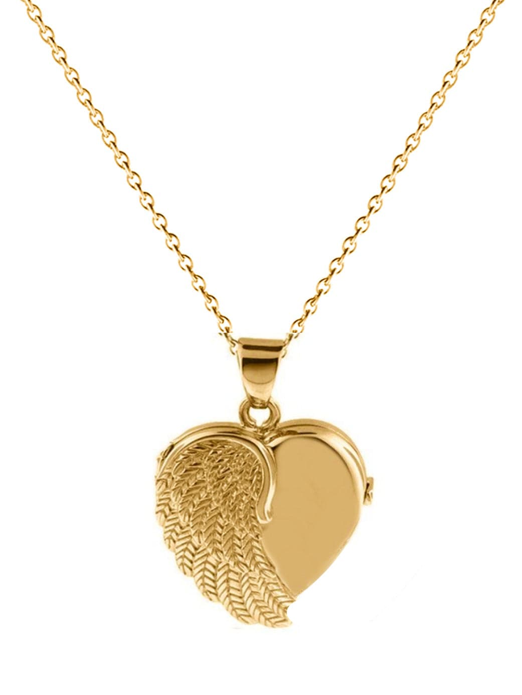 Cara Keepsakes Gold Locket Urns Gold Angel Wing Locket Urn (10K)