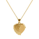 Cara Keepsakes Gold Locket Urns Gold Angel Wing Locket Urn (14K)