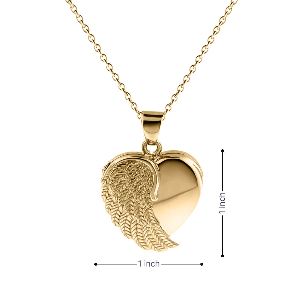 Cara Keepsakes Gold Locket Urns Gold Angel Wing Locket Urn (14K)