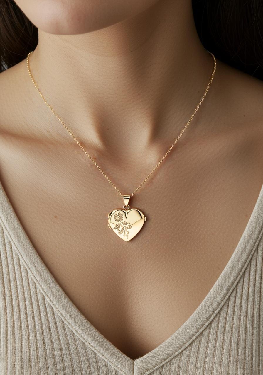 Cara Keepsakes Gold Locket Urns Gold 'Forget Me Not' Locket Urn (10K)