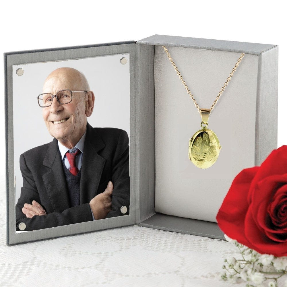 Cara Keepsakes Gold Locket Urns Gold Oval 'Wildflower' Locket Urn (10K)