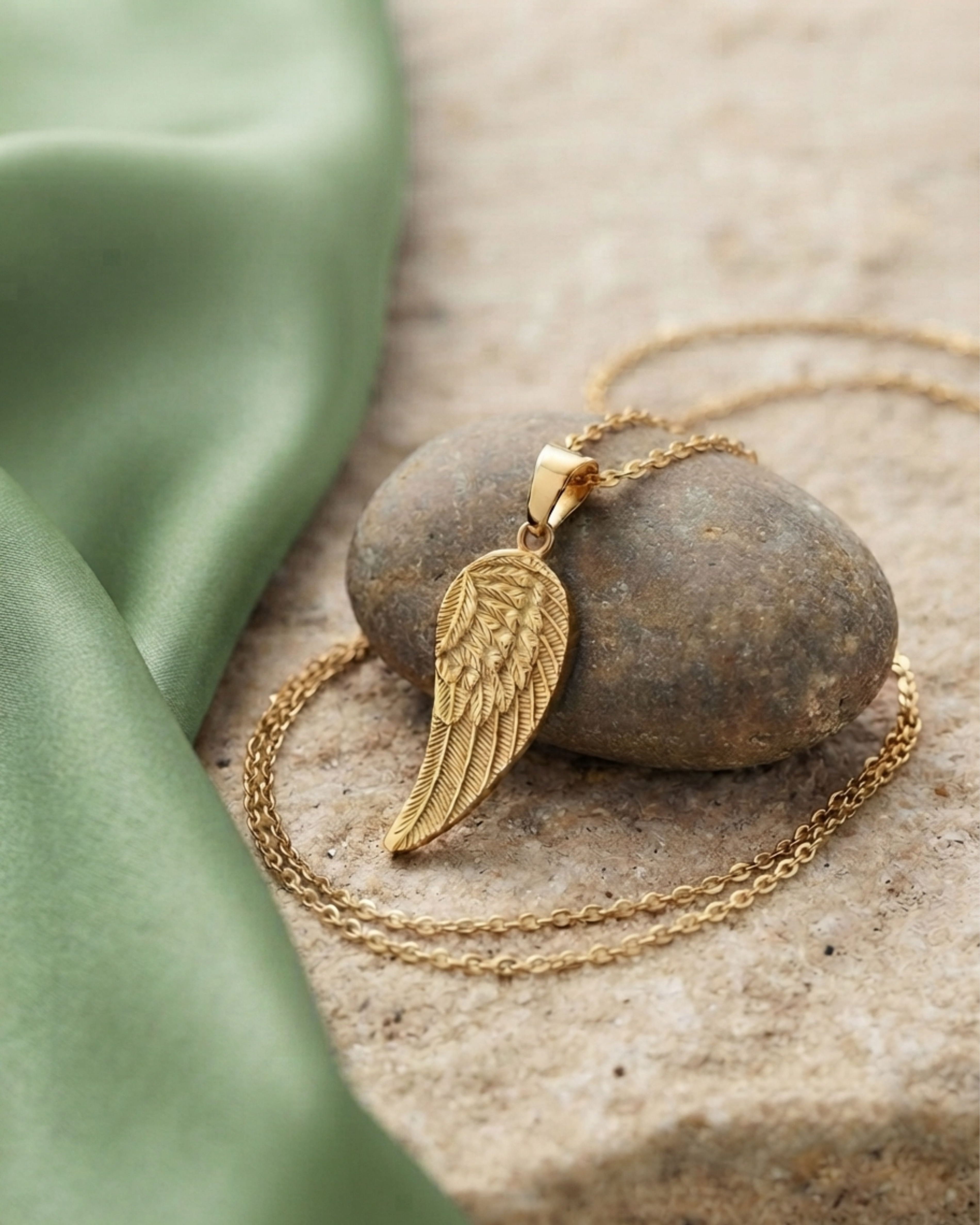 Cara Keepsakes Gold Pendant Urns Gold Guardian Angel Pendant Urn (10K)