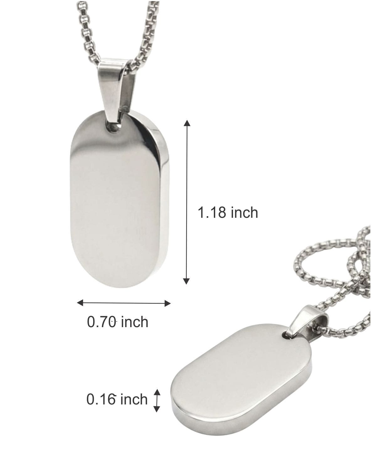 Cara Keepsakes Stainless Steel Stainless Steel Tag Pendant Urn