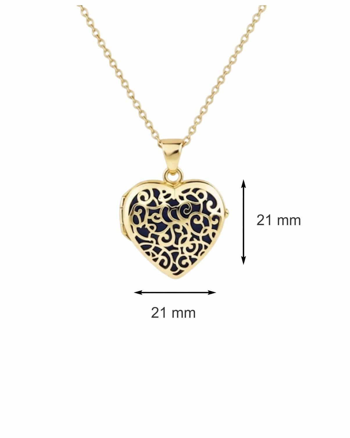 Cara Keepsakes Gold Locket Urns Gold Filigree Heart Locket Urn (14K)