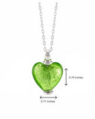 Cara Keepsakes Murano Glass Heart Urns Murano Glass Heart Urn - August