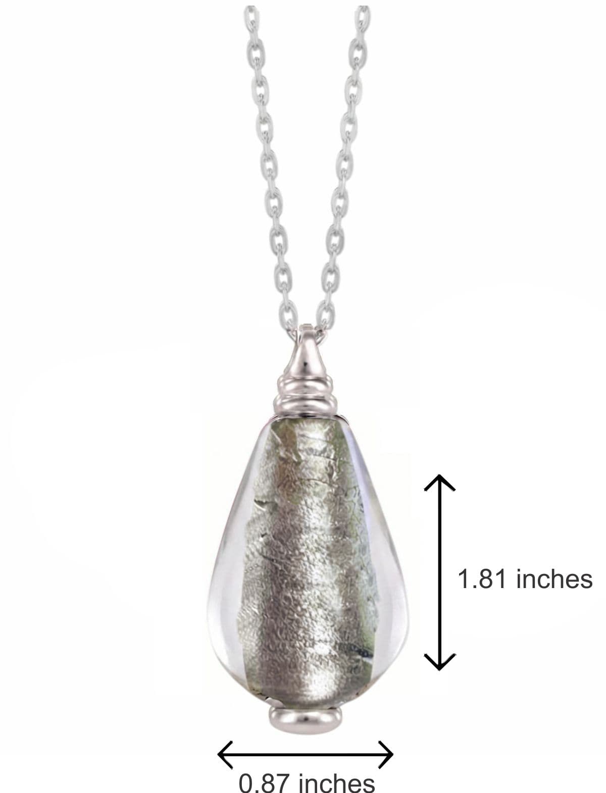 Cara Keepsakes Murano Glass Pendant Urns Murano Glass Pendant Urn - 'Whispering Softly' Drop