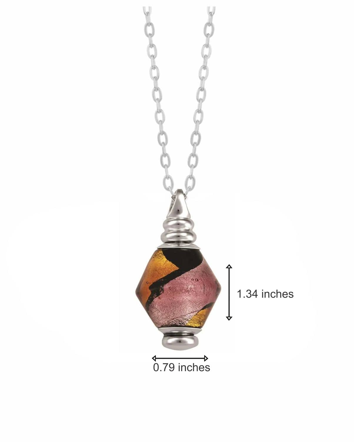 Cara Keepsakes Murano Glass Pendant Urns Murano Glass Pendant Urn - 'Eventide Rose'