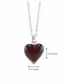 Cara Keepsakes Murano Glass Heart Urns Murano Glass Heart Urn - February