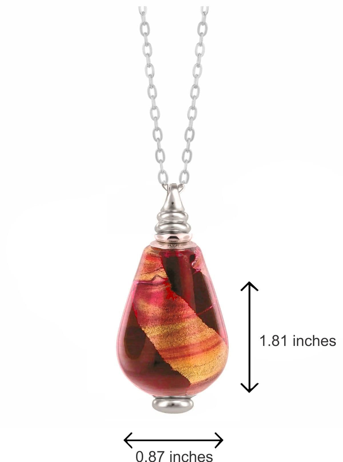 Cara Keepsakes Murano Glass Pendant Urns Murano Glass Pendant Urn - 'Beyond the Sunset' Drop