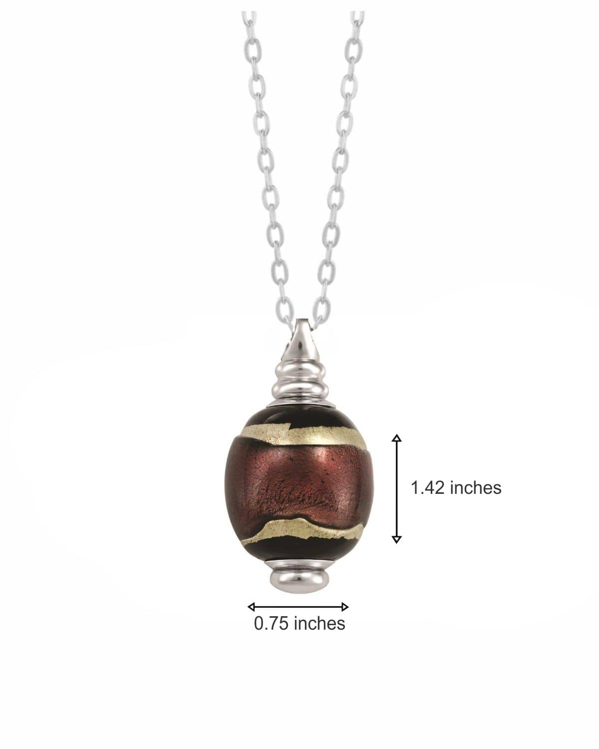 Cara Keepsakes Murano Glass Pendant Urns Murano Glass Pendant Urn - 'Gilded Dreams' Olive