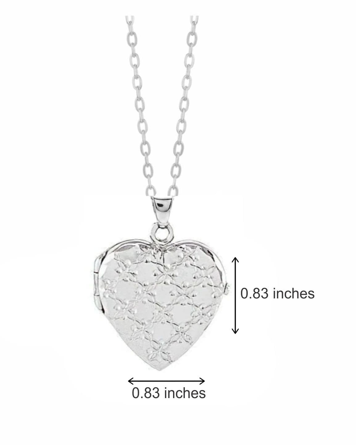 Cara Keepsakes Silver Locket Urns Silver Heart Locket Urn - Diamond Cut