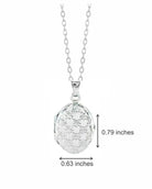 Cara Keepsakes Silver Locket Urns Oval Locket Urn - Diamond Cut