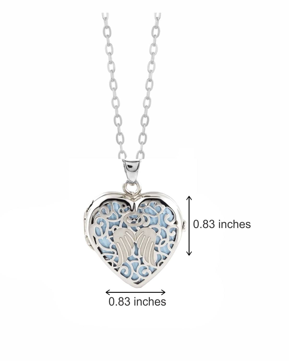Cara Keepsakes Silver Locket Urns Angel Heart Locket Urn