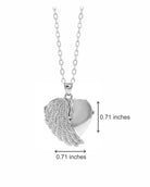 Cara Keepsakes Silver Pendant Urns Angel Wing Pendant Urn