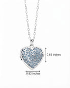 Cara Keepsakes Silver Locket Urns Silver Filigree Heart Locket Urn