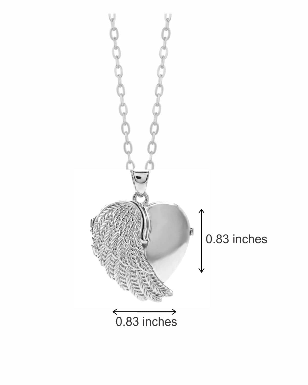 Cara Keepsakes Silver Locket Urns Silver Angel Wing Locket Urn
