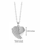 Cara Keepsakes Silver Locket Urns Silver Angel Wing Locket Urn
