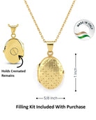 Cara Keepsakes Gold Locket Urns Gold Oval Locket Urn - Diamond Cut (10K)