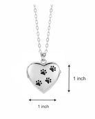 Cara Keepsakes Silver Locket Urns Paw Print Locket Urn