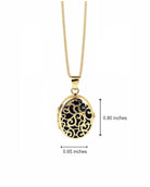 Cara Keepsakes Gold Locket Urns Gold Filigree Oval Locket Urn (14K)