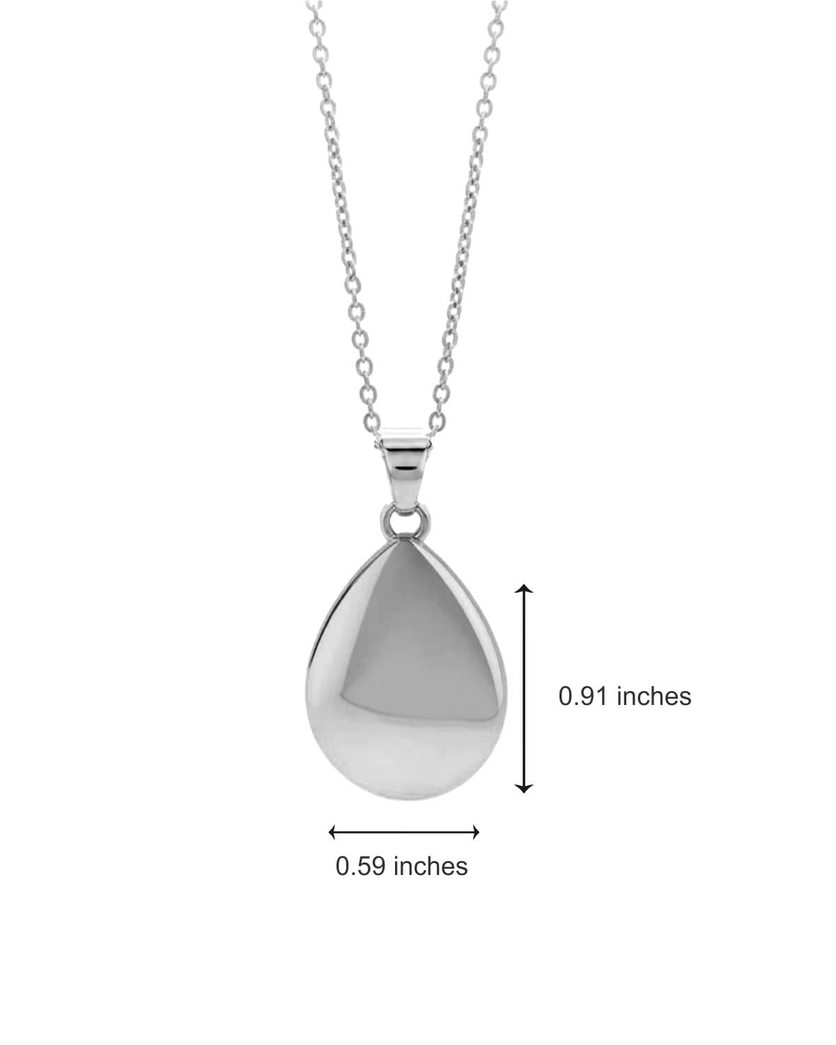 Cara Keepsakes Silver Pendant Urns Silver Teardrop Pendant Urn