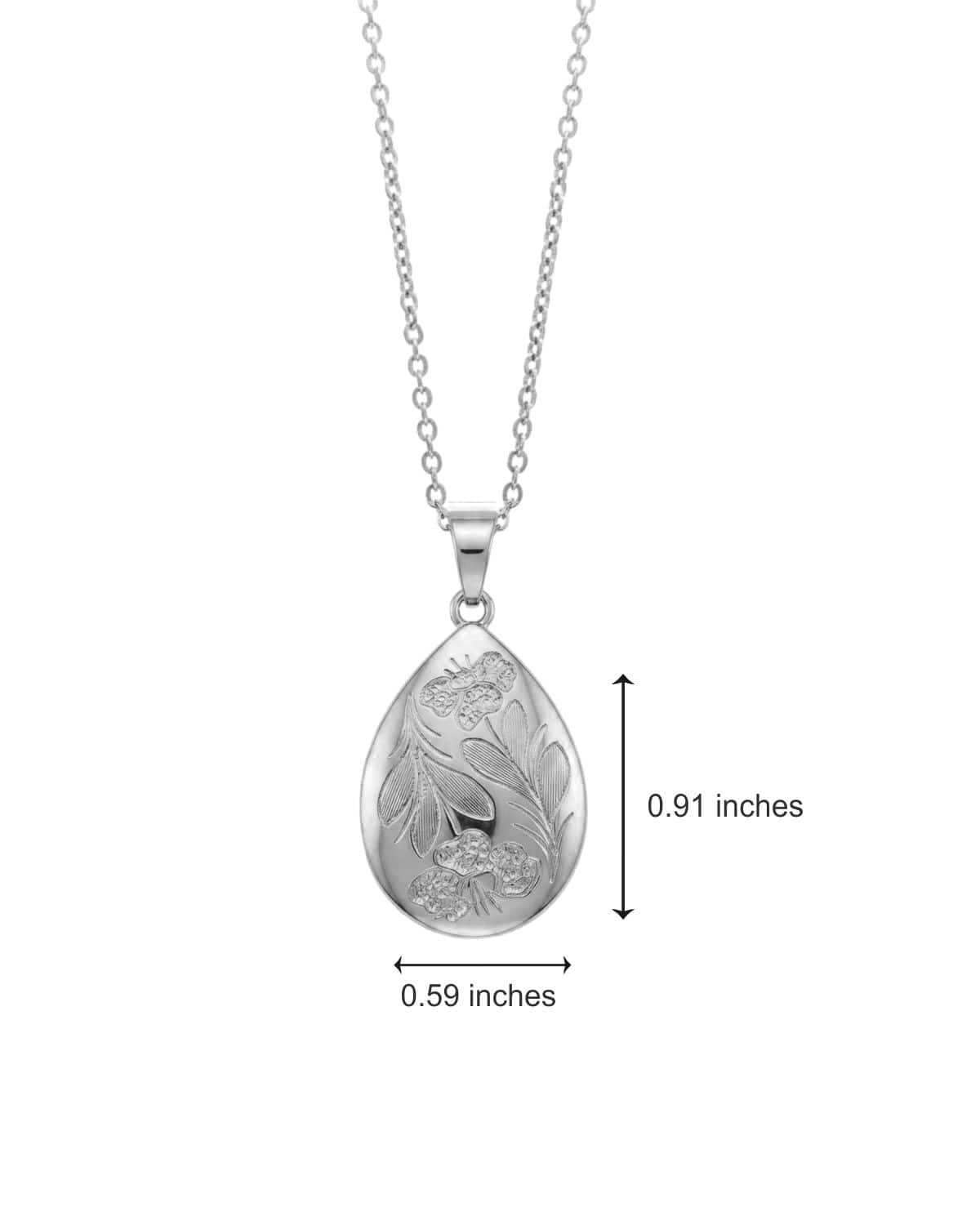 Cara Keepsakes Silver Pendant Urns 'Poppy' Teardrop Pendant Urn