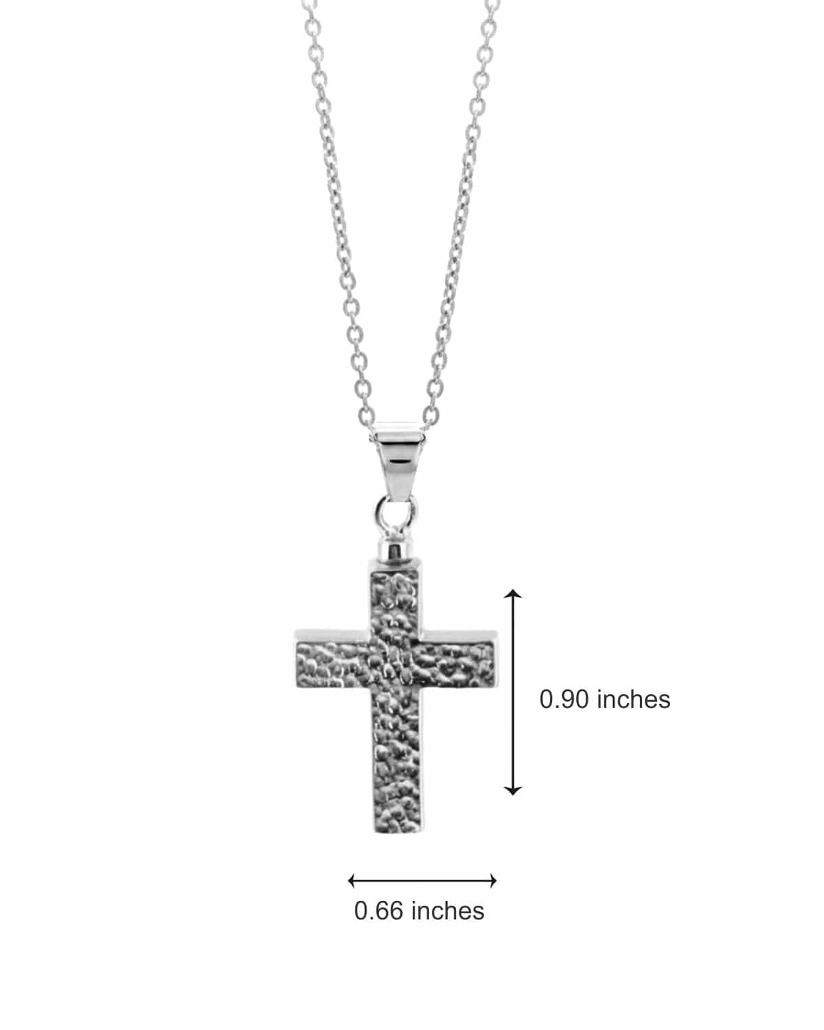 Cara Keepsakes Silver Pendant Urns Hammered Cross Pendant Urn
