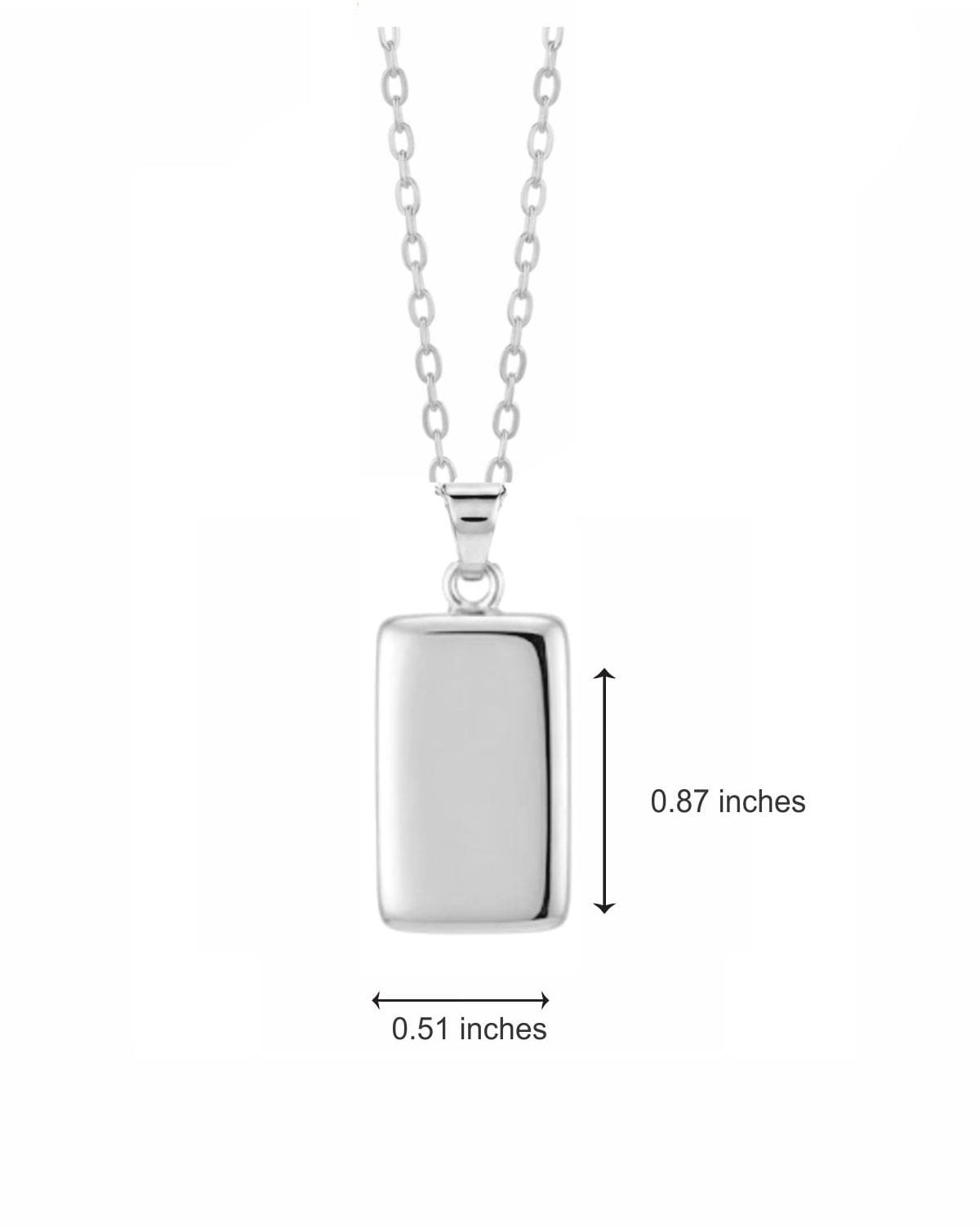 Cara Keepsakes Silver Pendant Urns Silver Rectangle Pendant Urn