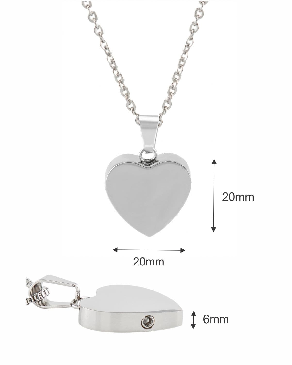 Cara Keepsakes Stainless Steel Stainless Steel Heart Pendant Urn