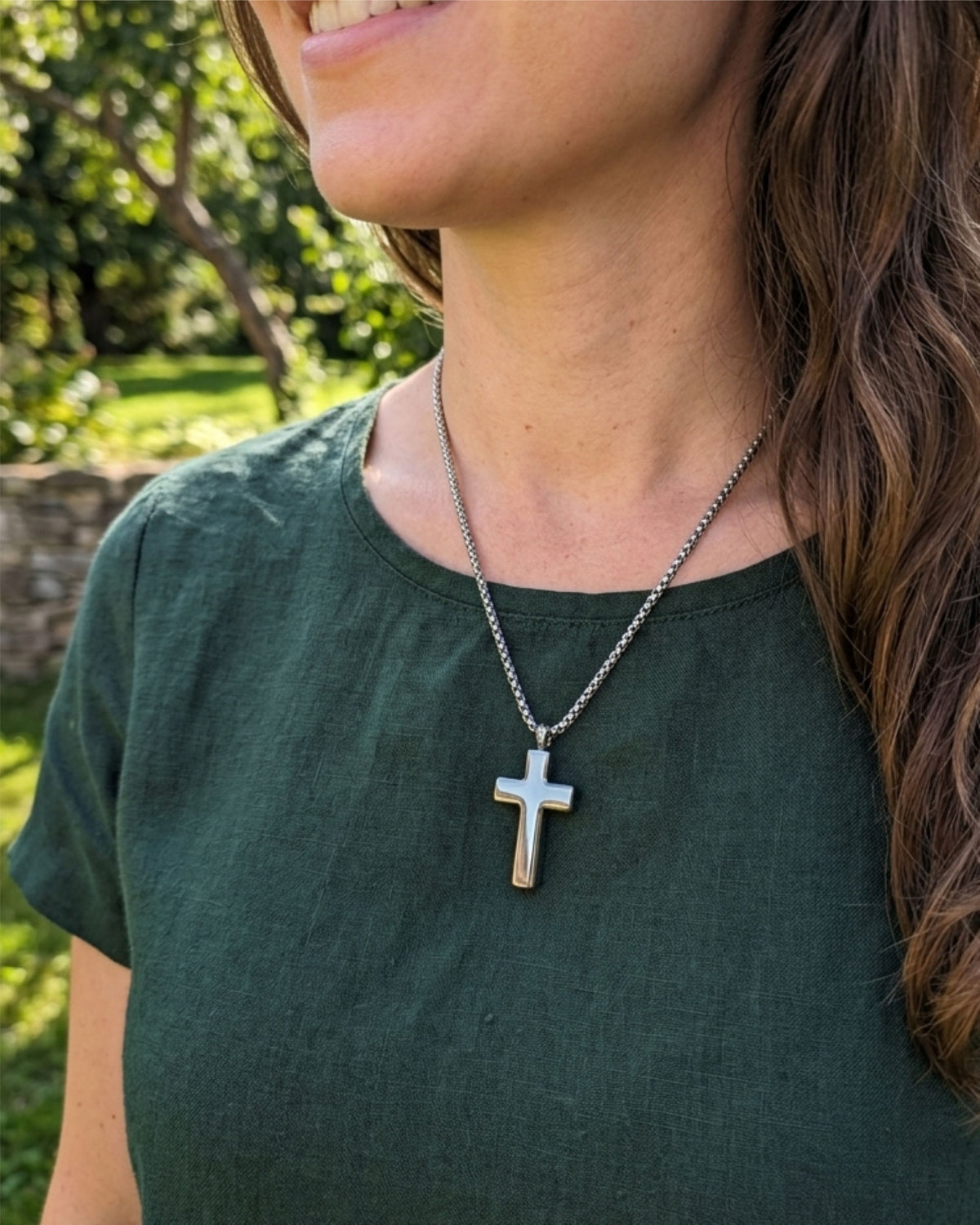 Cara Keepsakes Stainless Steel Stainless Steel Cross Pendant Urn