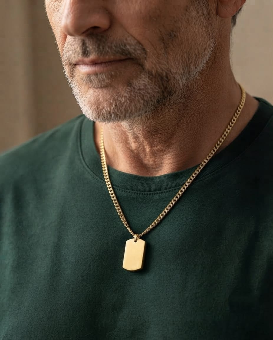Cara Keepsakes Stainless Steel Gold-Plated Stainless Steel Tag Pendant Urn