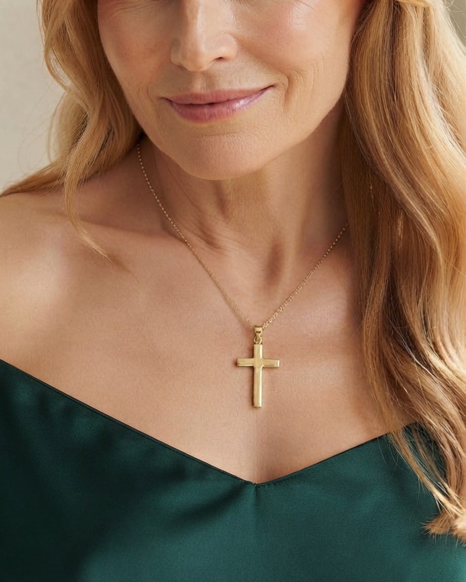 Cara Keepsakes Gold Pendant Urns Gold Cross Pendant Urn (10K)