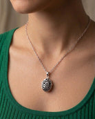 Cara Keepsakes Silver Locket Urns Silver Filigree Oval Locket Urn