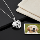 Cara Keepsakes Silver Locket Urns Paw Print Locket Urn