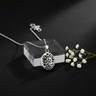 Cara Keepsakes Silver Locket Urns Silver Filigree Oval Locket Urn