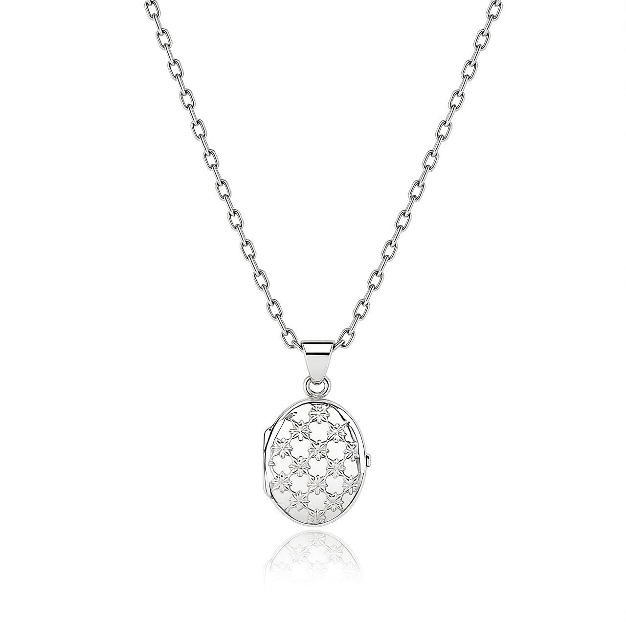 Cara Keepsakes Silver Locket Urns Oval Locket Urn - Diamond Cut