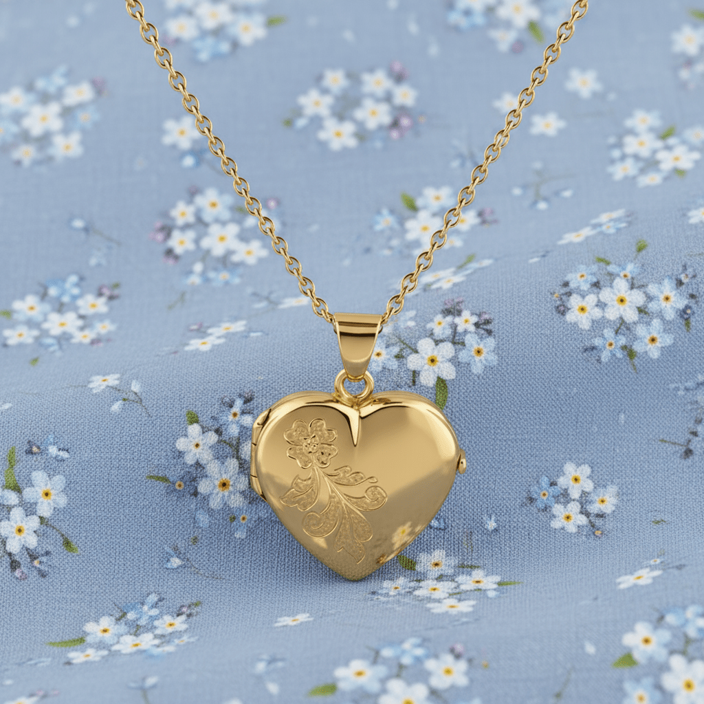Cara Keepsakes Gold Locket Urns Gold 'Forget Me Not' Locket Urn (10K)