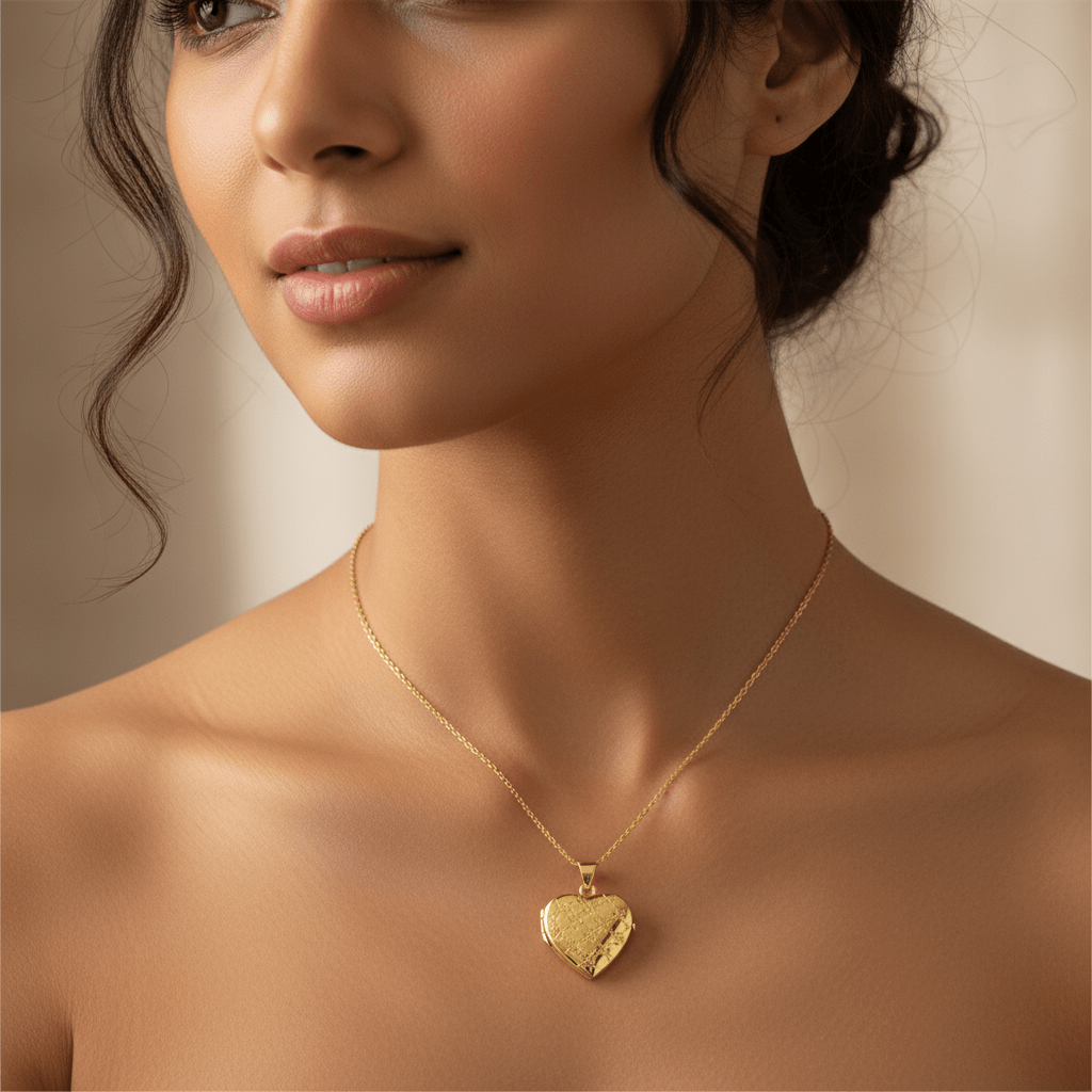 Cara Keepsakes Gold Locket Urns Gold Heart Locket Urn - Diamond Cut (10K)