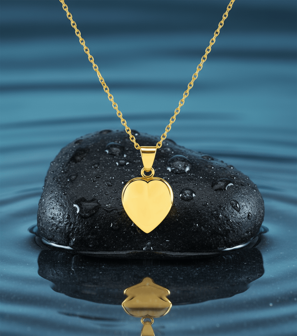Cara Keepsakes Gold Pendant Urns Small Gold Heart Pendant Urn (10K)