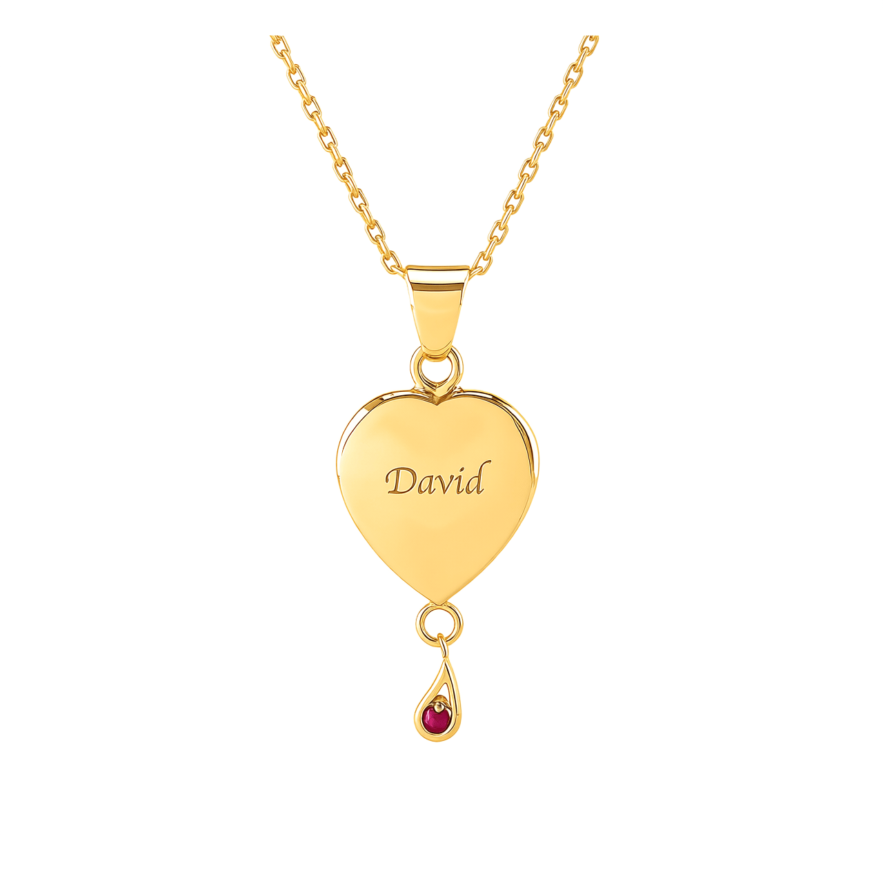 Cara Keepsakes Gold Pendant Urns January / Garnet Birthstone Heart Pendant Urn (10K)