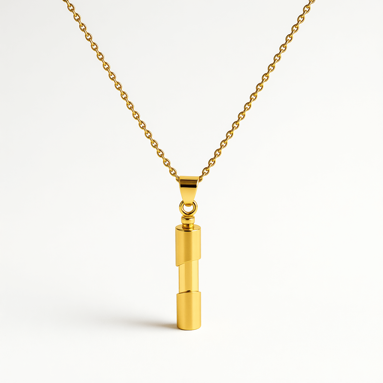 Cara Keepsakes Gold Pendant Urns Gold Cylinder Pendant Urn (10K)