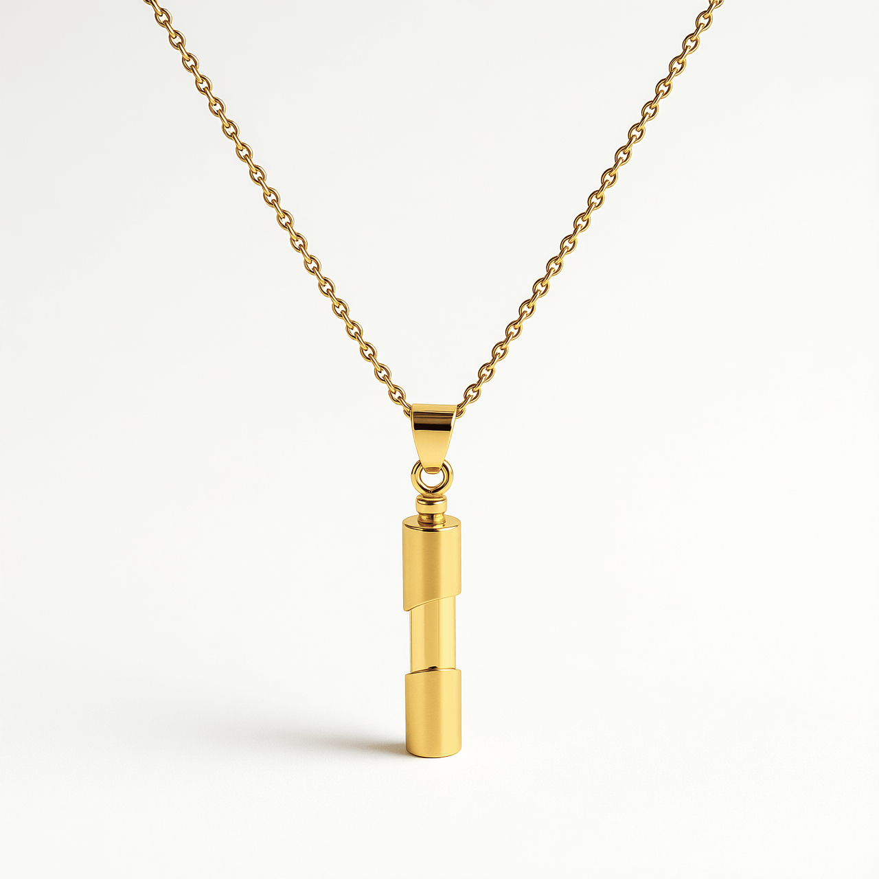 Cara Keepsakes Gold Pendant Urns Gold Cylinder Pendant Urn (10K)