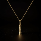 Cara Keepsakes Gold Pendant Urns Gold Hammered Cylinder Pendant Urn (10K)