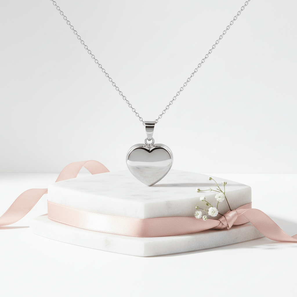 Cara Keepsakes Silver Pendant Urns Silver Heart Pendant Urn