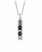 Cara Keepsakes Stainless Steel Stainless Steel Paw Print Cylinder Urn