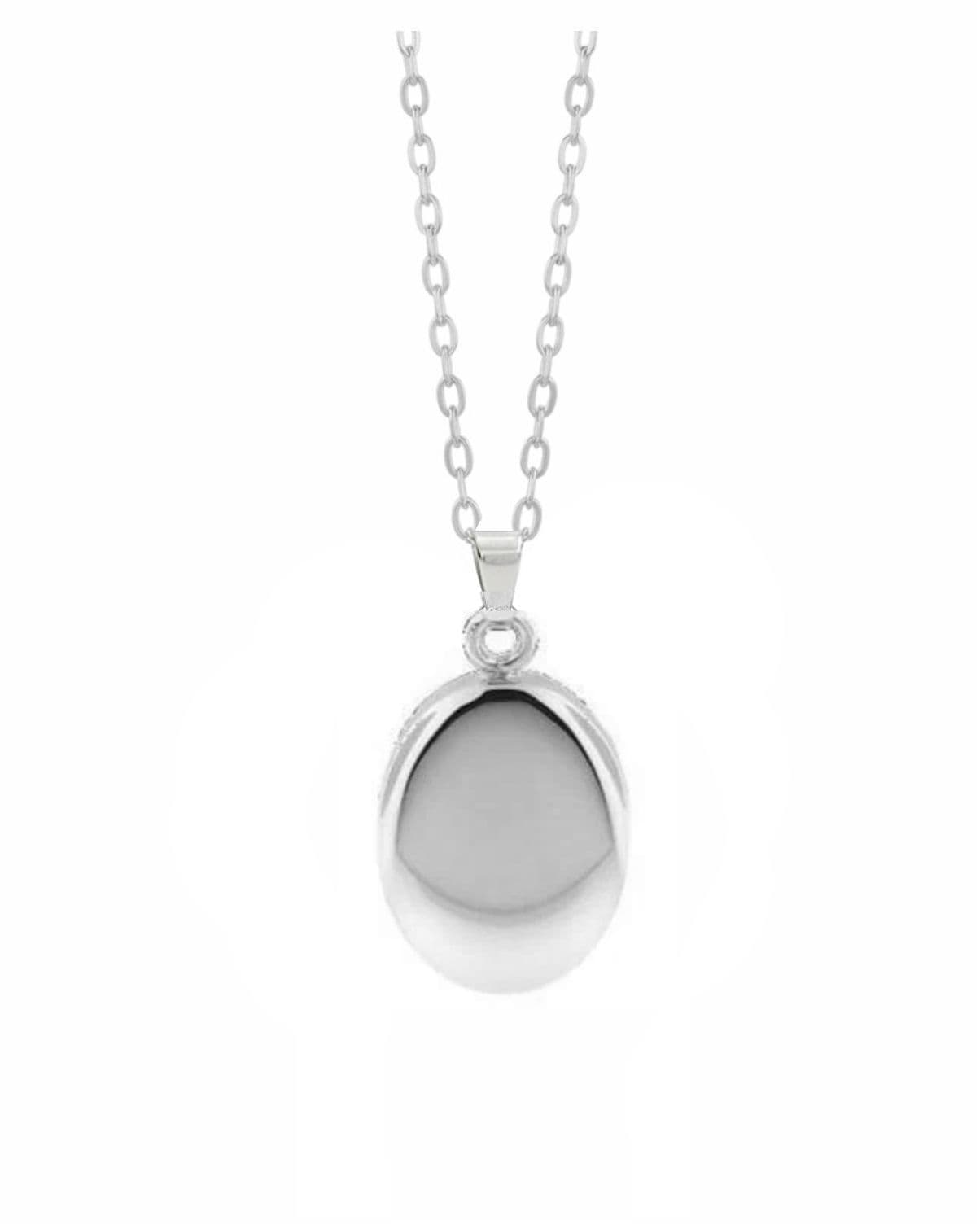 Cara Keepsakes Silver Pendant Urns Silver Oval Pendant Urn
