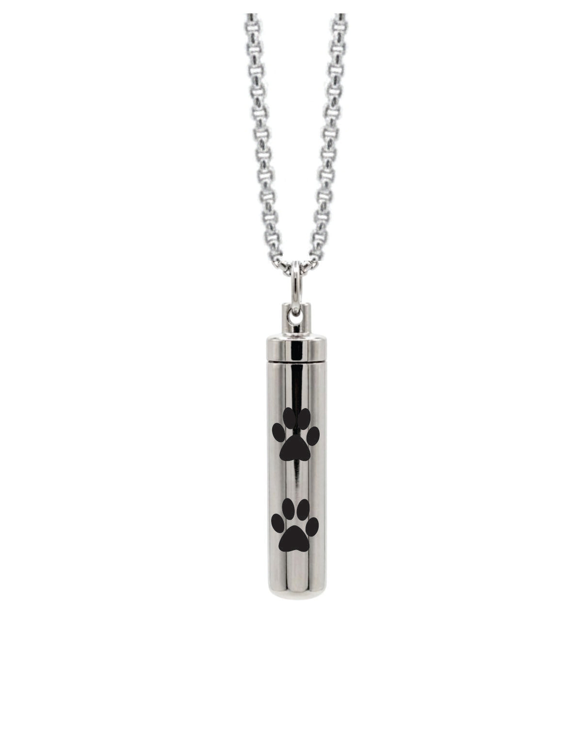Cara Keepsakes Stainless Steel Stainless Steel Paw Print Cylinder Urn