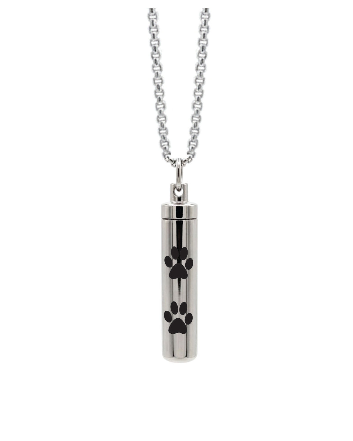 Cara Keepsakes Stainless Steel Stainless Steel Paw Print Cylinder Urn