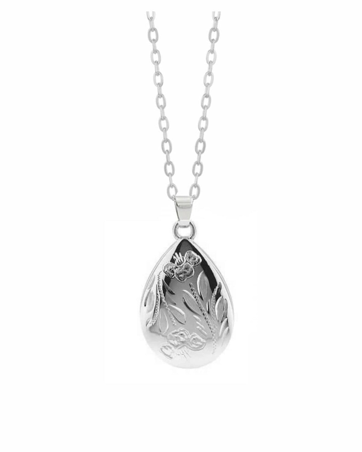 Cara Keepsakes Silver Pendant Urns 'Poppy' Teardrop Pendant Urn