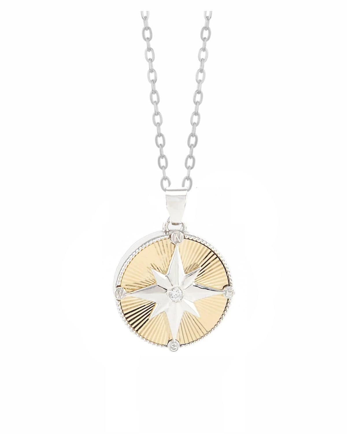 Cara Keepsakes Silver Pendant Urns Guiding Light Silver Compass Pendant Urn